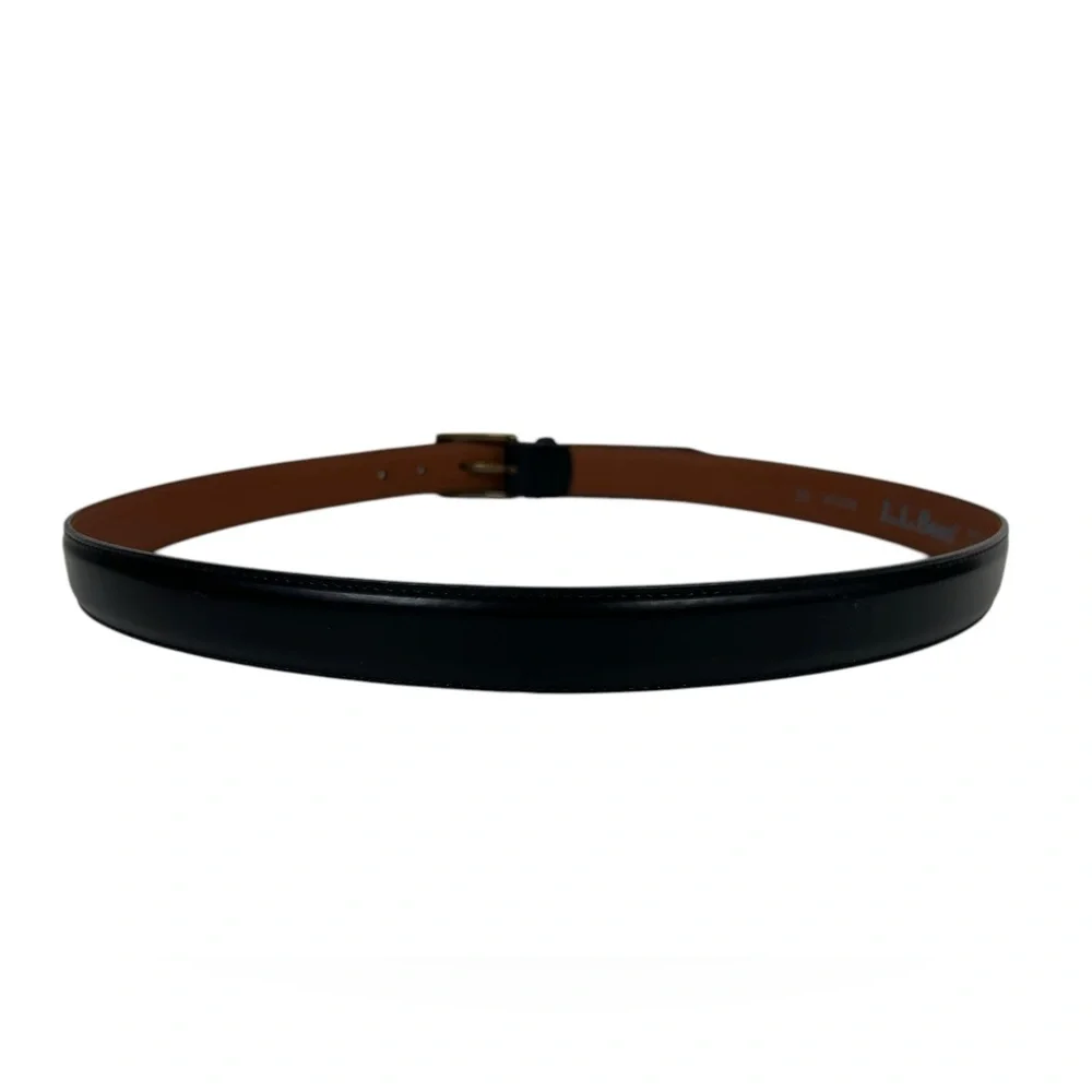 L.L. Bean Black Full Grain Leather Made In USA Belt Mens Size 38 Casual EUC - Picture 4 of 12